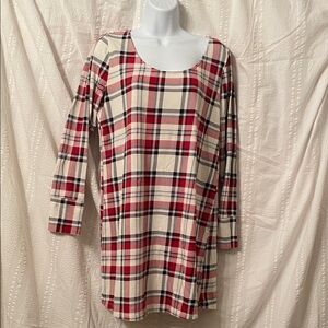 Soma long sleeve plaid pj pajama sleeping dress size medium